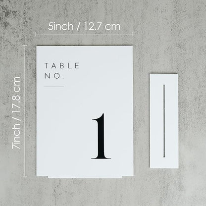 JINMURY White Wedding Table Numbers 1-15 with Stands, 5"x7" White Acrylic Table Numbers, Perfect for Wedding Reception, Party, Anniversary, Event