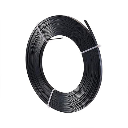 Fashewelry 32.8Ft 5mm Aluminum Flat Wire Black Bendable Metal Craft Wire Strip for Bezel Sculpting Armature Jewelry Making Gem Metal Wrap