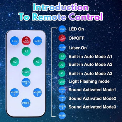 Party Light, Sound Activated DJ Lights with Remote Control, 9 LED Colorful Strobe Disco Light for Indoor Club Parties KTV Halloween Christmas Birthday Decorations Outdoor Glow