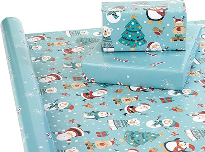 Current Christmas Critters Double-Sided Rolled Christmas Wrapping Paper - Premium Jumbo 23-Inch x 32-Foot Gift Wrap Roll, 61 Square Feet Total