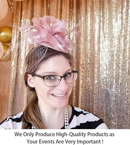 ShinyBeauty 4FT x 7FT Rose Gold Sequin Backdrop | Photo Booth Background | Wedding & Rust Backdrops | Sparkly Sequin Fabric | Perfect for Photography & Events | Durable & Elegant Curtains