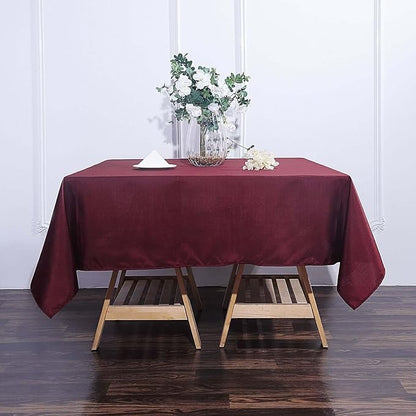Efavormart 70" Premium Square Polyester Tablecloth for Wedding Kitchen Dining Events - Burgundy