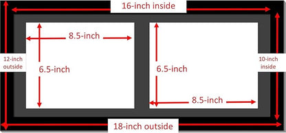 Creative Picture Frames 10X20Bk-B Black Horizontal Double Diploma Frame With 2 Opening Black Matting | Holds 2-7X9-Inch Documents With Installed Wall Hanger