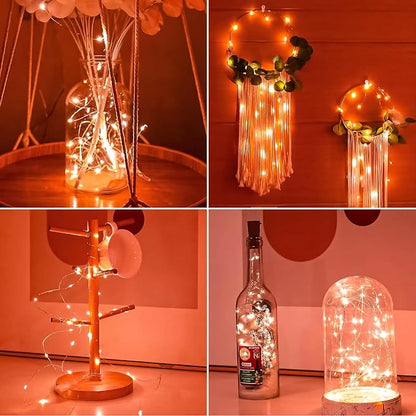 HXWEIYE 12 Pack 7ft 20LED Orange Fairy Lights Battery Operated for Mason Jar DIY Wedding Party Bedroom Patio Christmas Décor