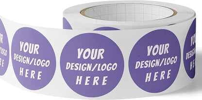 150 Custom Circle/Square BOPP Roll Labels- Personalized Stickers for Business Logo, Party, Wedding Favor, Baby Shower-Any Design Text + Image, Matte/Gloss Finish (2 Inch Circle)
