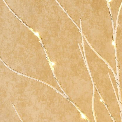 Fudios Lighted Branches with Timer Battery Operated 30IN Tall Birch Twig Lights for Vase 100 LED Outdoor and Indoor Holiday Winter Decor 2Set