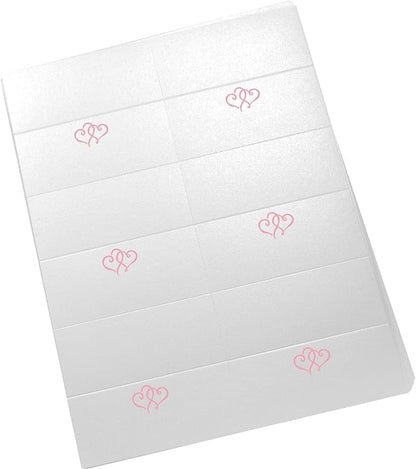 Linked Hearts Printable Place Cards, Pink (Choose Color), Set of 60 (10 Sheets), Laser & Inkjet Printers - Wedding, Party, Dinner, and Special Events - Made in the USA