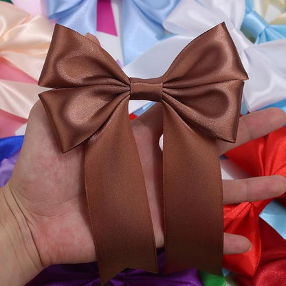 Brown Solid Satin Ribbon 1-1/2 Inch 25 Yards Solid Polyester Fabric Ribbon for Gift Wrapping Wedding Christmas Baby Shower Birthday Party Decoration Handmade Immortal Flower Craft