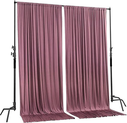 AK TRADING CO. 10 feet x 8 feet IFR Polyester Backdrop Drapes Curtains Panels with Rod Pockets - Wedding Ceremony Party Home Window Decorations - Dusty Rose