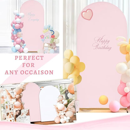 SoarDream Pink Spandex Arch Cover 6FT Wedding Arch Backdrop Cover Stretchy Backdrop Chiara Wall Arch Stand Cover for Wedding Birthday Balloon Decorations- Ideal for Balloon Arches