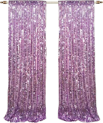 9x9FT Big Sequin Purple Backdrop Curtains, Sequin Photo Backdrop Payette Backdrop Curtain Panels, Shimmer Fabric Photography Backdrop for Wedding Party Christmas Decoration