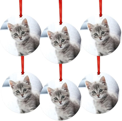Andaz Press Bulk Photo Personalized Gift And Party Favors Collection, Metal Christmas Ornaments With Ribbon And Gift Bag, Custom Photo, 6-Pack Christmas Ornaments Bulk Custom Ornaments Bulk