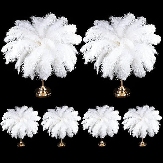 80 Pcs Large Natural Ostrich Feathers Plumes 14-16 Inch Bulk for DIY Crafts Wedding Party Centerpiece Vase