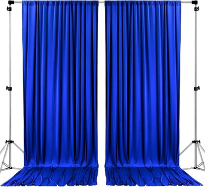 AK TRADING CO. 10 feet x 8 feet IFR Polyester Backdrop Drapes Curtains Panels with Rod Pockets - Wedding Ceremony Party Home Window Decorations - Royal Blue