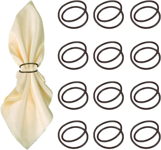 Black Napkin Rings - 12 PCS Metal Spiral Napkin Rings(Spiral) Napkin Holders Buckles for Family Dinner, Wedding, Party,Table Decorations