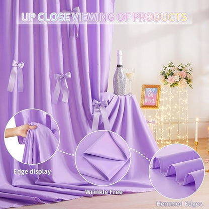 Light Purple Backdrop Curtain: 5.8×8ft Backdrop Durable Curtain for DIY Photo Booth - Baby Shower Wedding Birthday Decoration