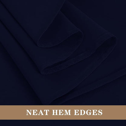 Fitable Navy Rectangle Table Clothes, 6 Pack - 90 x 156 Inch - Reusable and Washable Tablecloths, Polyester Fabric Table Covers for Wedding, Party, Banquet, Formal Events