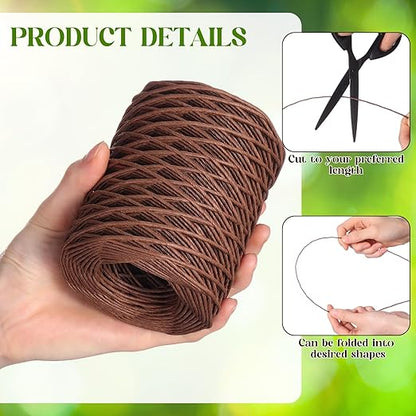 3 Roll 164 Feet Floral Wire Rustic Vine Bind Wire, Three Different Sizes for Flower Bouquets, Wreath Making, Gift Wrapping, and DIY Craft Projects (Dark Brown)