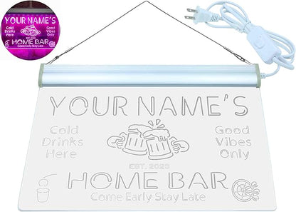 ADVPRO Personalized Your Name Custom Home Bar Beer Established Year Single Color LED Neon Sign 24 x 16 Inches st4s64-p11-tm-p