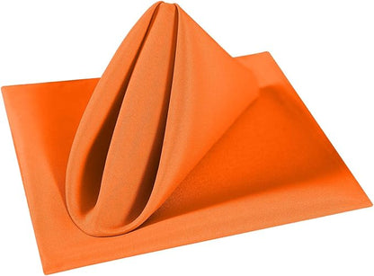 Cloth Napkins 20x20 inch Washable Polyester Dinner Napkins Soft Table Napkins for Wedding Party Dining Banquet(Orange,100PCS)