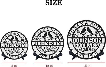 Personalized Christmas Gifts 2025 Best Housewarming Gifts Custom 50th or Any Year Wedding Anniversary Metal Sign Wedding Gifts Personalized Metal Name Signs Monogram Wall Decor