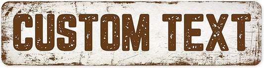 Custom Sign, Custom Street Sign, 11 Font Colors, 13 Font Styles, 4 Hole Options, 22 Sizes, 12x48 Inches, Rust Free DiBound, Fade Resistant, Made in USA by My Sign Center (Rustic)