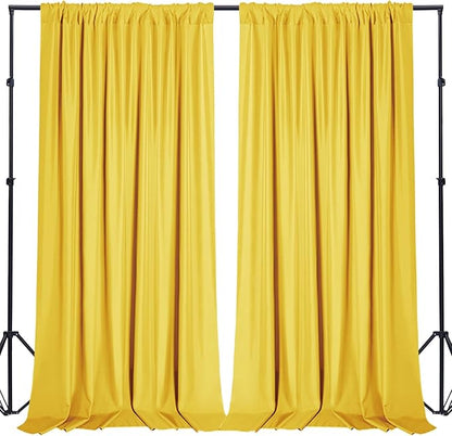 Sugargirl 10x10FT Yellow Backdrop Curtains Polyester Photo Backdrop Drapes Curtains 2 Panels with Rod Pockets for Party Birthday Wedding Photography Home Decoration