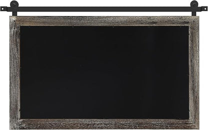 COGOOD Farmhouse Barn Door Mirror - 41" x 26" Rustic Wood Framed Wall Mirror for Bathroom, Living Room, Entryway Wall Decor (Speckled White)