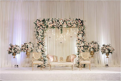 White Backdrop Curtains Wedding Background Drapes White Drapes for Backdrop Decoration Photography Video Studio Props 10x12FT TAYHQ001