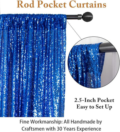 ShinyBeauty Sequin Backdrop Royal Blue 8FTx10FT Glitter Backdrop Photography Background 96Inchx120Inch Blue Shimmer Sequin Fabric Photo Booth Backgrounds for Wedding Banquet Graduation Prom Event