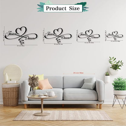 Personalized Infinity Symbol, Metal Love Sign, Love Sign Infinity Heart Sign Metal Wall Decor, Metal Wall Art Decor, Valentine's Day Gift for Her, Metal Wall Art Room Wall Decor