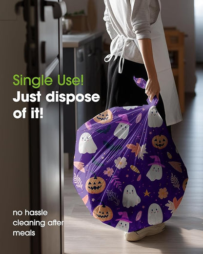 Pureegg Plastic Table Cloth Disposable 10 Pack, 54 x 108 Inch Table Cloths, Vampire Party Decorations, Halloween Tablecloths, Rectangle, Plastic Cover, Leakproof & Sturdy, Halloween Purple