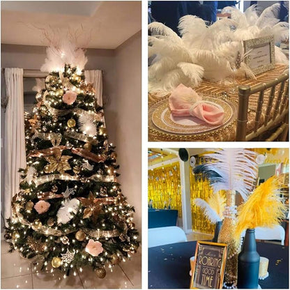 Ballinger Large White Ostrich Feathers - 24Pcs 12-14inch Large Feathers for Vase,Party Centerpieces,Wedding and Home Decor