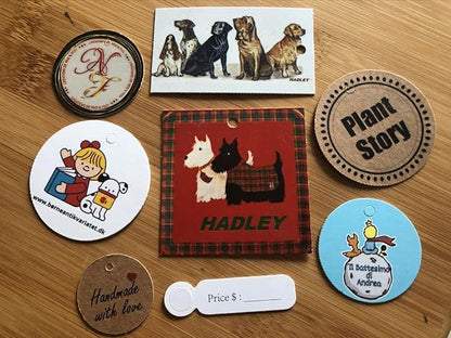 Custom Brown Kraft Paper Tags,Personalized Your Logo and Text Price Hang Tags for Clothes Gift Jewelry Handmade Business Wedding Birthday Favors