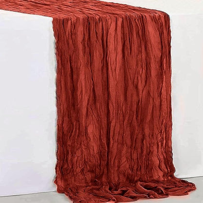6 Pack Terracotta Cheesecloth Table Runner 35x120 Inch 10Ft Rustic Gauze Cheese Cloth Thanksgiving Table Runner Sheer Cheesecloth Table Runners for Wedding Party Bridal Shower Decoration