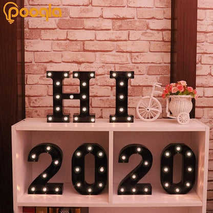 Decorative LED Illuminated Letter Marquee Sign - Alphabet Marquee Letters with Lights For Wedding Birthday Party Christmas Night Light Lamp Home Bar Decoration Y, Black