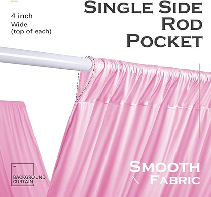 PartyVillage 2 Panels 5ftx30ft Baby Pink Ceiling Drapes for Wedding Parties – 30 FT Extra Long Thick Polyester Wrinkle-Free Drapery Tent Decor Decorations for Birthday Party Ceremony Stage Swag