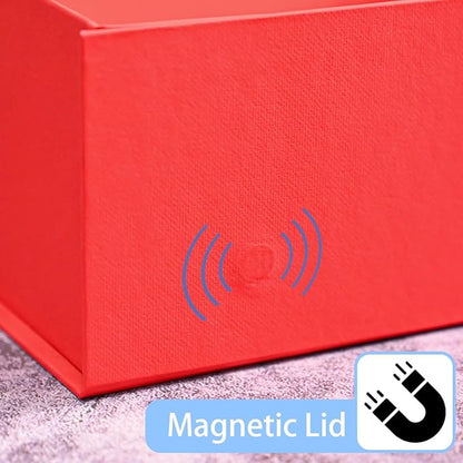 LIFELUM Christmas Gift Boxes 2 Pack 13.85 x 8.35 x 4.45 inch Large Gift Boxes with Magnetic Lids for Presents Red Gift Boxes Valentine's Gift Box Contains Card, Ribbon, Shredded Paper Filler