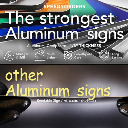 Custom Outdoor Metal Signs, Personalized Aluminum Signs, Customized Safety Signs, Metal Business Signs, Waterproof Outdoor Business Signs, White Aluminum (Picture, 24x18 In)
