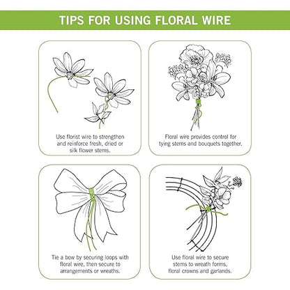 FloraCraft 20 Gauge Floral Wire 0.5 Pound Spool Green