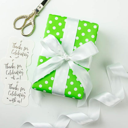WRAPAHOLIC Reversible Wrapping Paper - Mini Roll - 17 Inch X 33 Feet - Green and Polka Dot Design for Birthday, Holiday, Wedding, Baby Shower