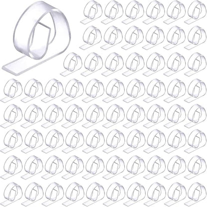 Eccliy 300pcs Transparent Clear Tablecloth Clips Plastic Table Cloth Clips Windproof Table Cover Holder Clamps Tablecloth Cloth Holder for Christmas Wedding Party Indoor Outdoor Camping Picnic (Curve)