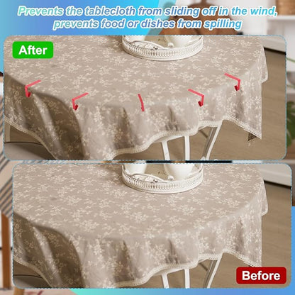 uxcell 4 Pack Tablecloth Clips, Stainless Steel Table Cloth Cover Clamps, 2.95" x 1.77" Windproof Holder Clips for Home Party Picnic Wedding Camping Dining Tables, Purple