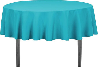 LinenTablecloth 70-Inch Round Polyester Tablecloth Turquoise
