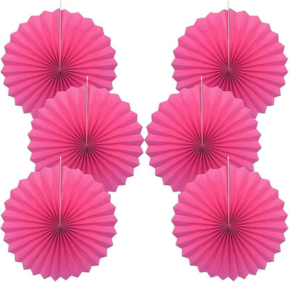 Red Graduation Party Decor,Girls Party Decorations ,Party Supplies Party Fans 16in, Anniversary Decorations for Party,Wedding Graduation Events Accessories 30 Color DIY Set （Rose Red）