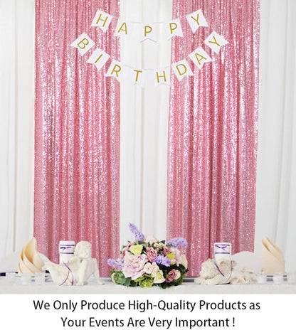 ShinyBeauty Sequin Backdrop Curtains 4 Panels Fuchsia Pink 2FTx8FT Sequin Fabric Photo Backdrop Curtains Fuchsia Pink Glitter Curtains for Party Baby Shower Studio Backdrop