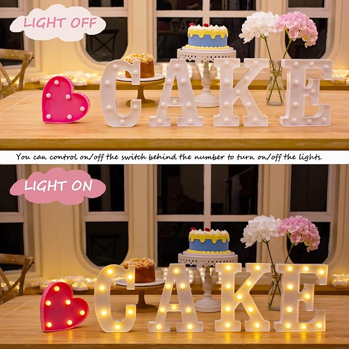 Led Light Up Letters, LED Marquee Letter Lights BAR Sign, Decorative Led Numbers Light, Battery Powered Letter Sign Lights for Bar Decor-Warm White