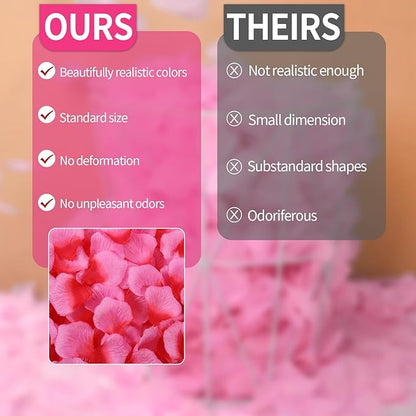 1000 Pcs Artificial Fake Rose Petals,Flower Petals for Romantic Night, Engagement, Party, Wedding, Event Flower Decorations, in Bulk(Light Rose with Dark Rose)