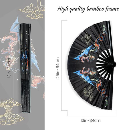 SYNTECSO Folding Hand Fan for Rave, Boots on The Ground Fan, Large Folding Fan for Drag Queen, Women and Men，Clacking Fans for Line Dancing，Parties, Music Festivals, EDM and Decoration