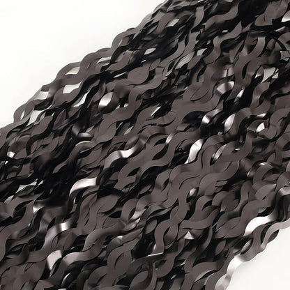 Black Foil Fringe Curtains Party Decorations - 4 Pack 3.3 ft x 6.6 ft Foil Party Curtain Streamer Backdrop for Halloween | Graduation | Fiesta Birthday Decor